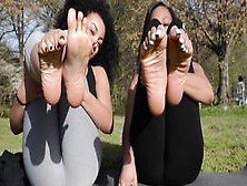Two Hot Lightskin Women With Big,  Oily Soles