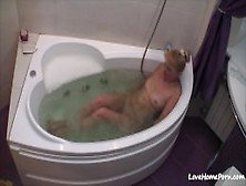 Nerdy Blonde Gets Naked And Takes A Bath