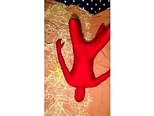 Practice In Zentai With A Rubber Band